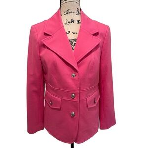 Talbots Vibrant Pink Blazer with Silver Buttons